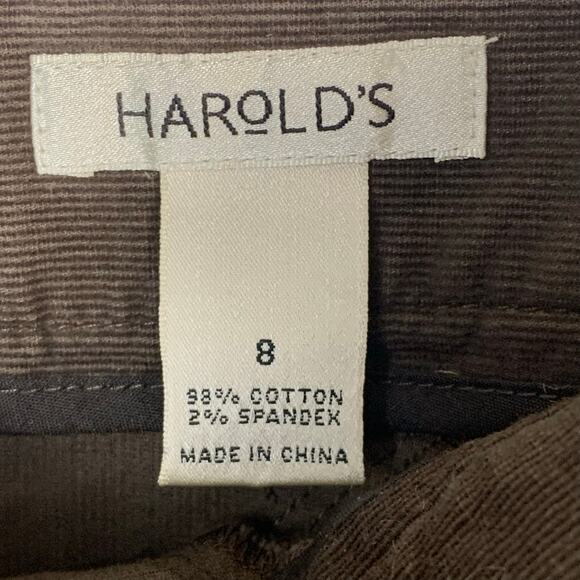 Harold’s Brown Corduroy Ruffled A-Line Bias Cut Knee Length Skirt Size 8 - Picture 5 of 7